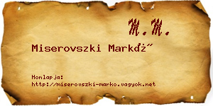 Miserovszki Markó névjegykártya